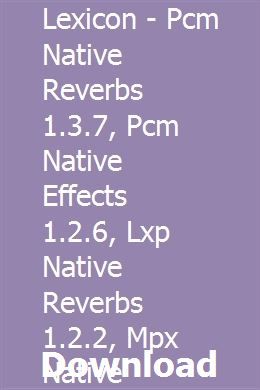 Lexicon Pcm Native Reverb Crack
